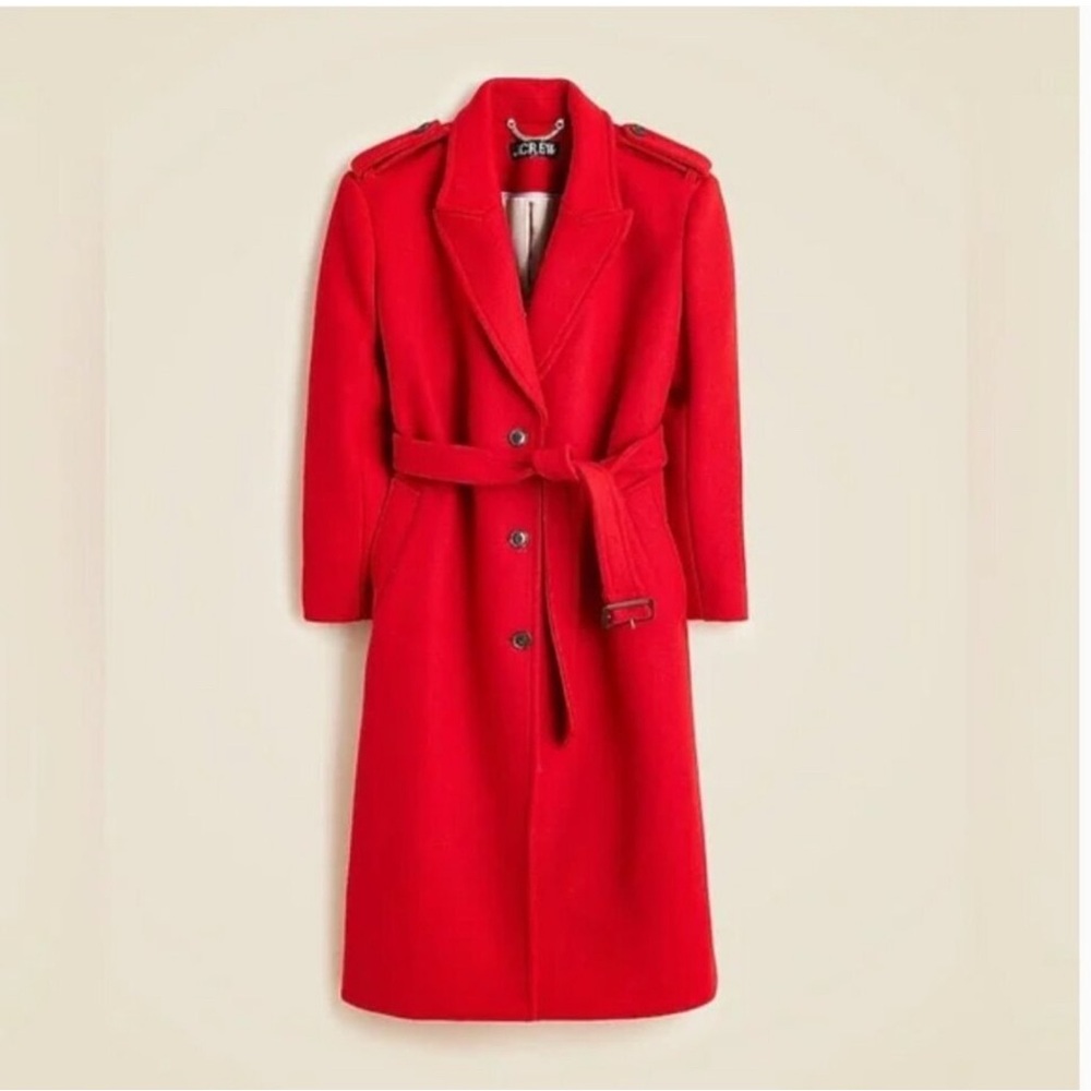 Wrap trench coat in Italian double-faced wool blend